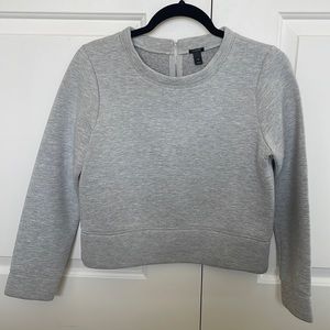 J. Crew Light Gray Crop Sweatshirt - Small